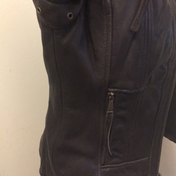 Brown Michael Kors leather moto Jacket VG - Picture 9 of 16